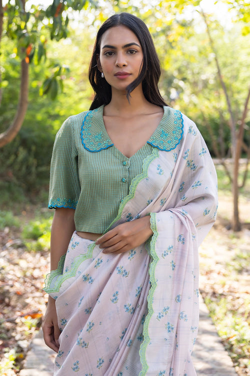 Sweet Caress Embroidered Green Blouse