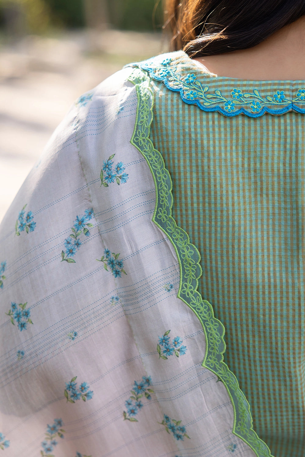 Sweet Caress Embroidered Green Blouse