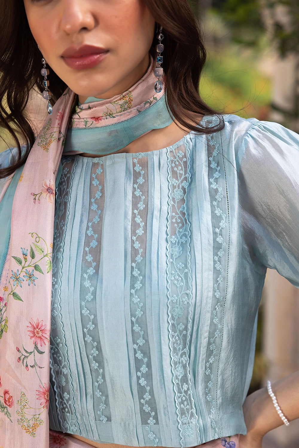 Whispering Ivy Blue Blouse