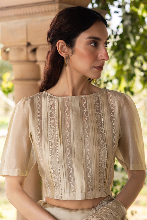 Whispering Ivy Beige Blouse