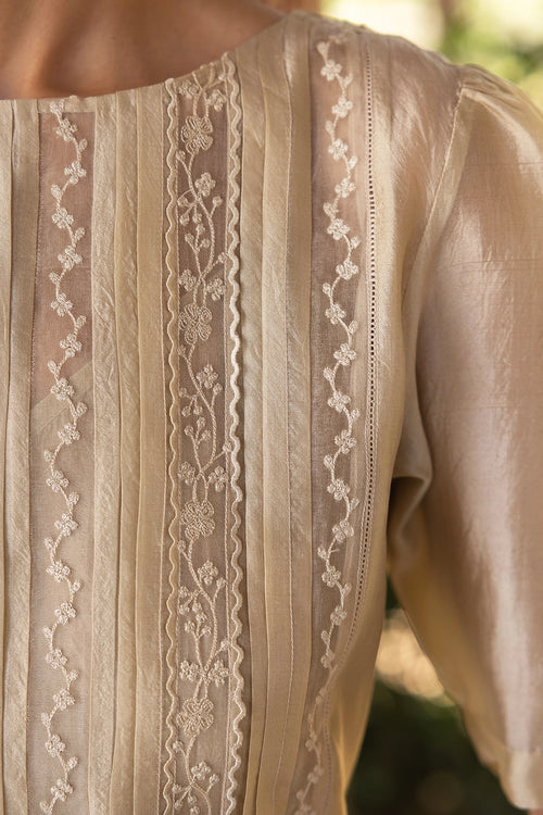 Whispering Ivy Beige Blouse