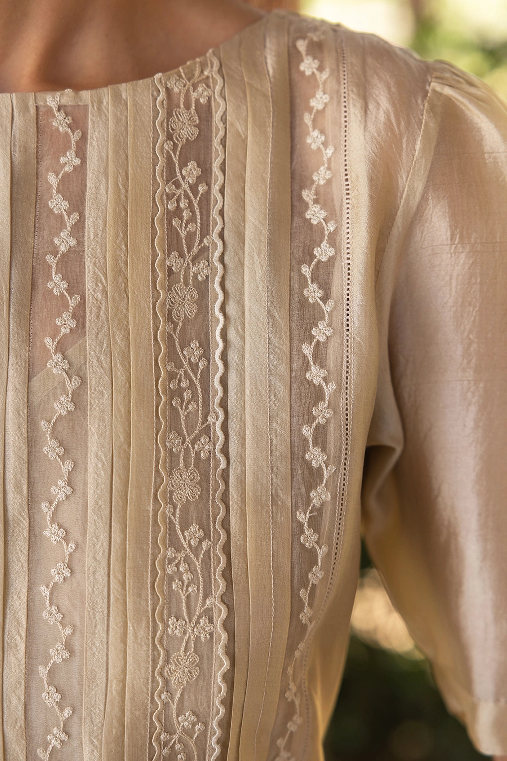 Whispering Ivy Beige Blouse