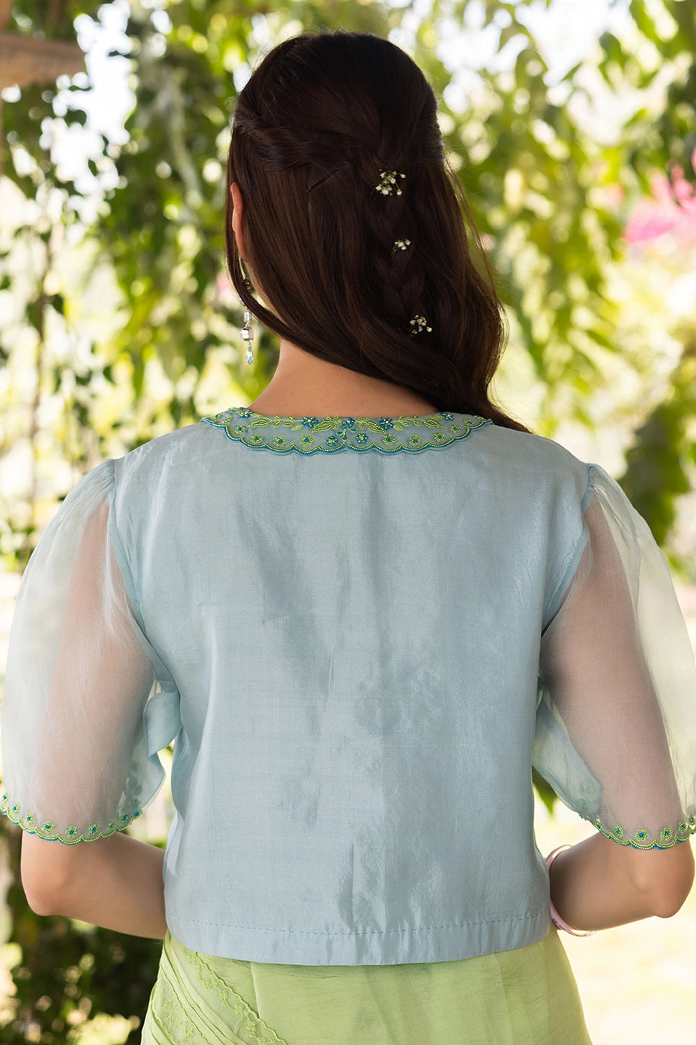 Sunlit Morning Embroidered Blue Blouse