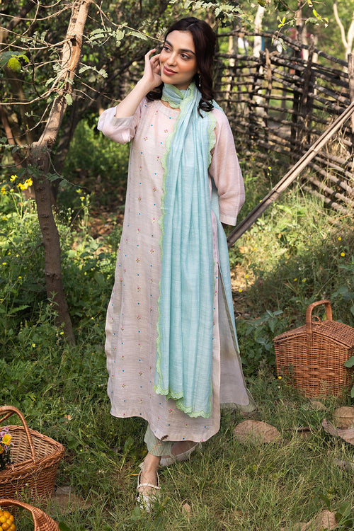 Ethereal Silk Khadi Blue Dupatta