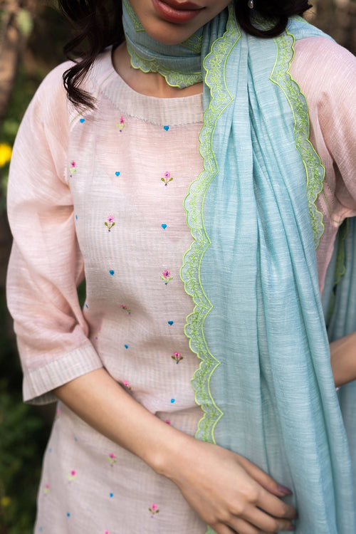 Ethereal Silk Khadi Blue Dupatta