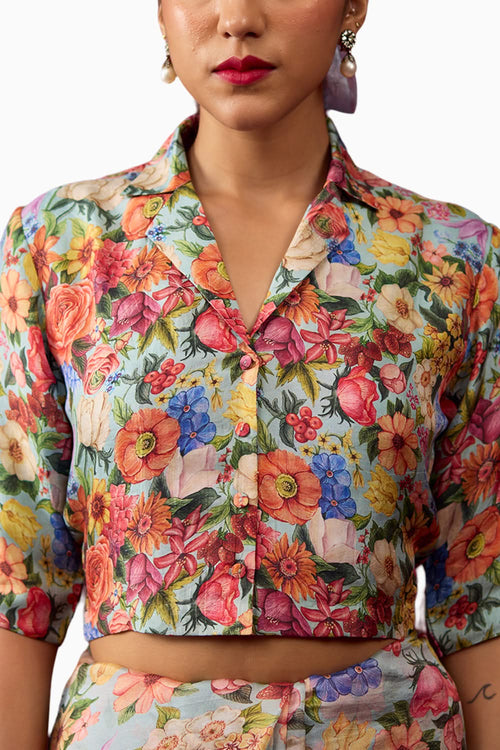 Enigma Ice Blue Shirt Blouse