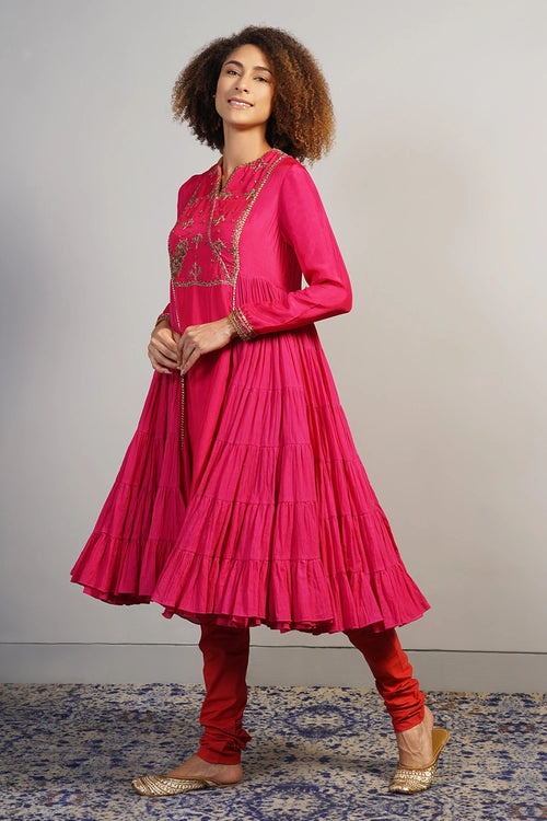 Royal Magenta Embroidered Kurta Set