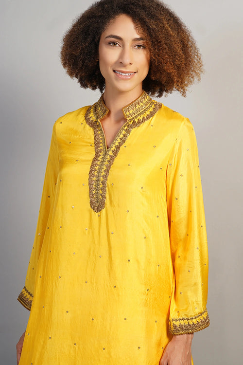 Sunshine Yellow Embroidered Kurta Set