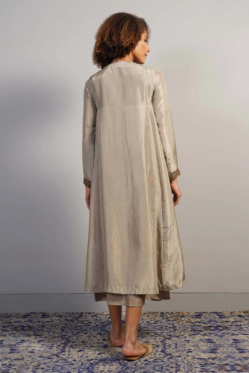 Soft Champagne Embroidered Kurta Set