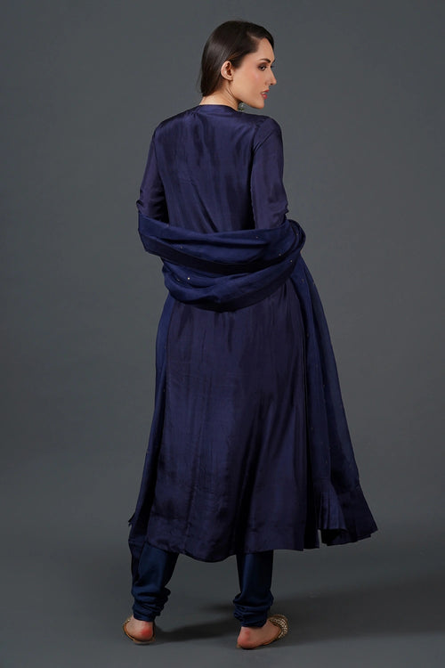 Midnight Blue Embroidered Kurta Set