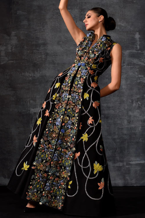 Sleeveless Black Statement Gown