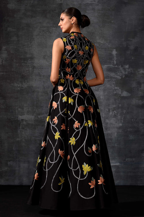 Sleeveless Black Statement Gown