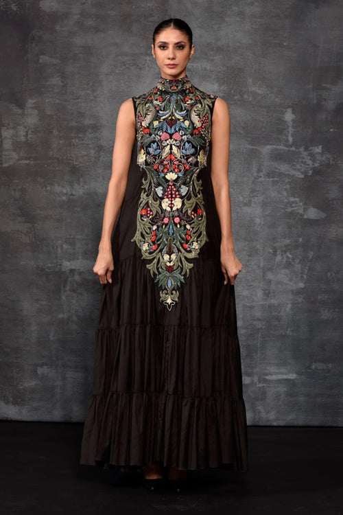 High-Neck Maxi Dress