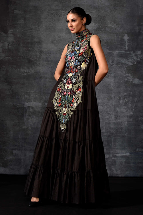 High-Neck Maxi Dress