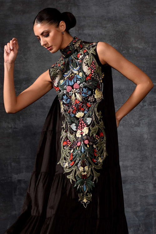 High-Neck Maxi Dress