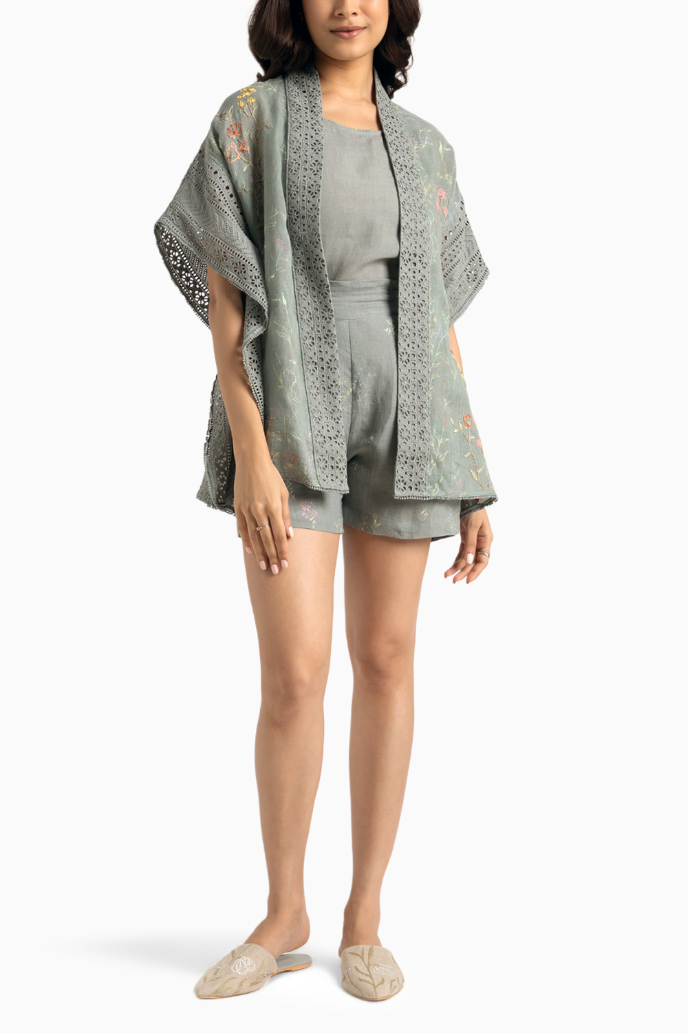 Walk in the Clouds Jade Short Kaftan and Shorts