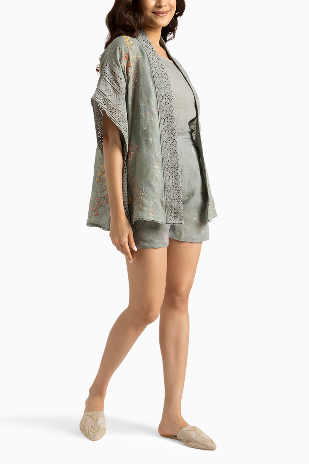 Walk in the Clouds Jade Short Kaftan and Shorts