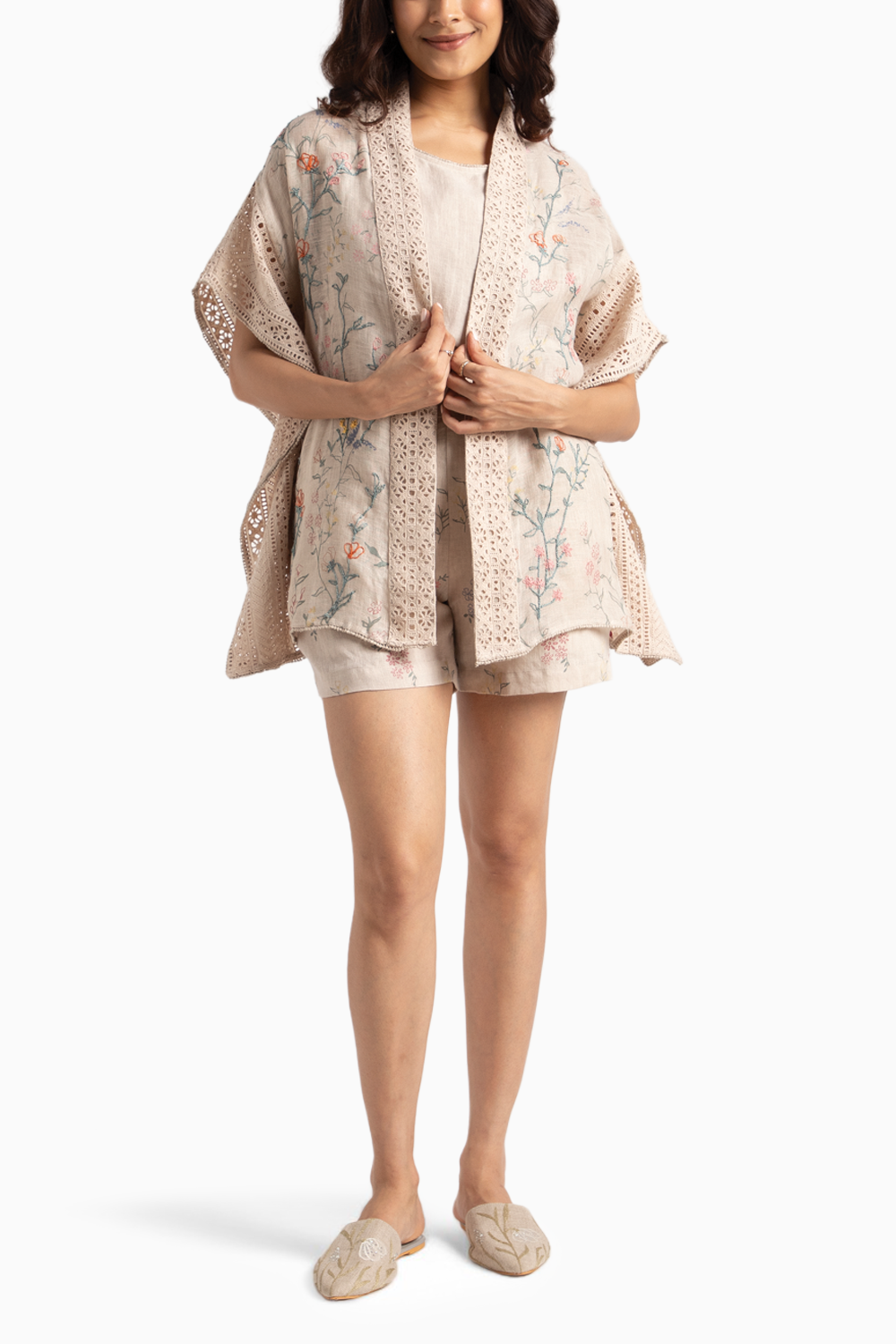 Walk in the Clouds Sand Short Kaftan and Shorts