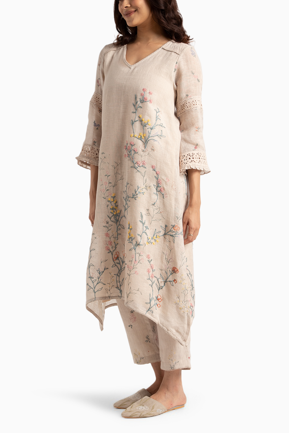 Walk in the Clouds Fly Free Sand Tunic and Pant Set