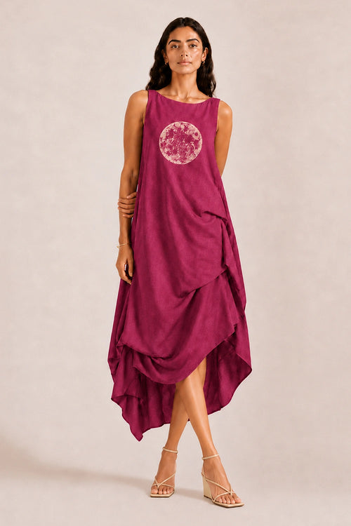 Raspberry  Waves Dress