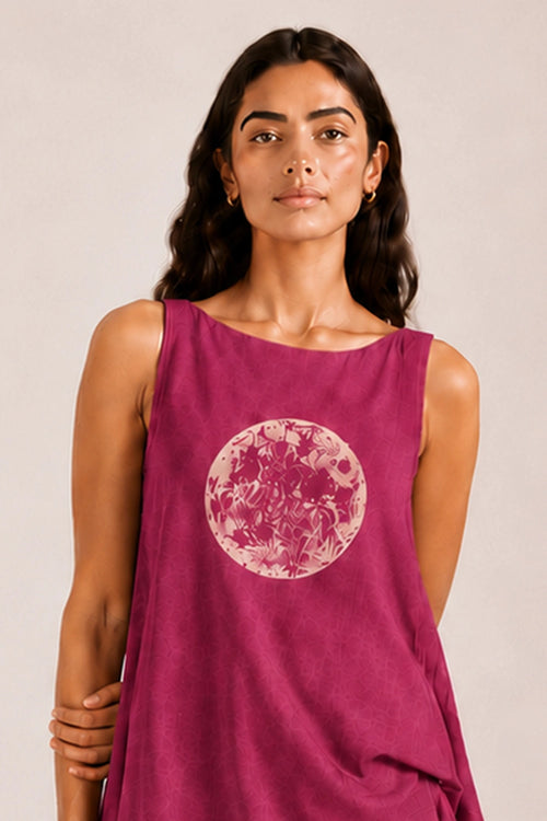 Raspberry  Waves Dress