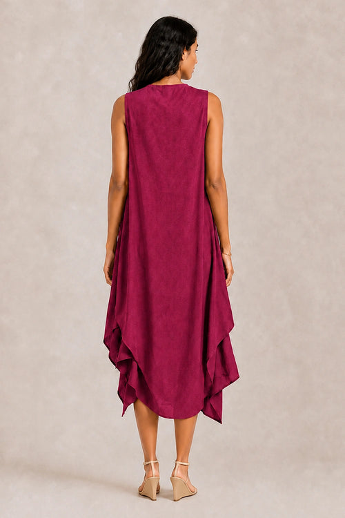 Raspberry  Waves Dress