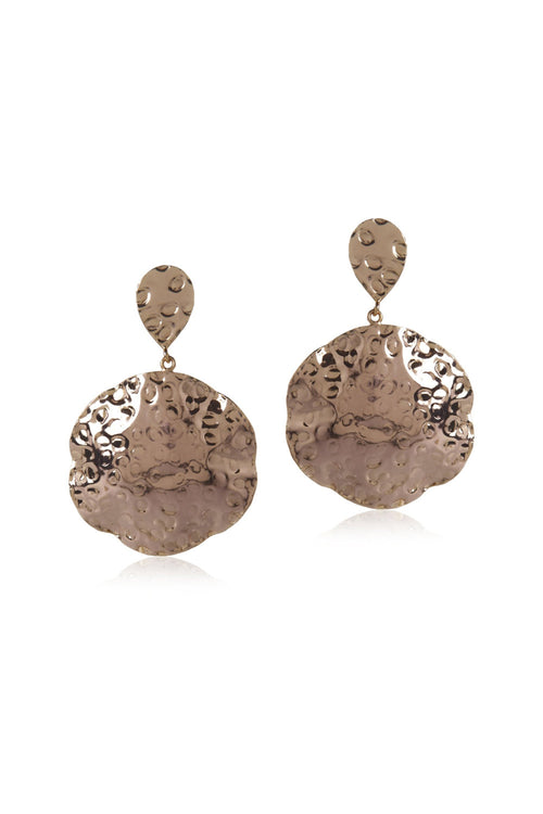 Beaten Sphere Rosegold Earring
