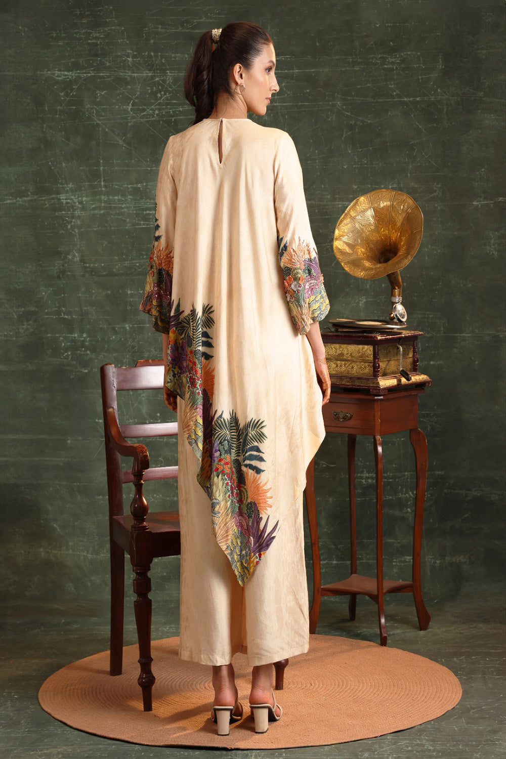 Kaira Emblished Asymmetric  Kurta Set