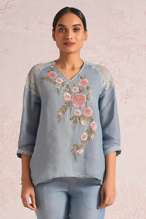 Whimsical Garden Inkblot Kismat Top