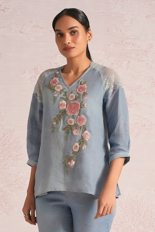 Whimsical Garden Inkblot Kismat Top