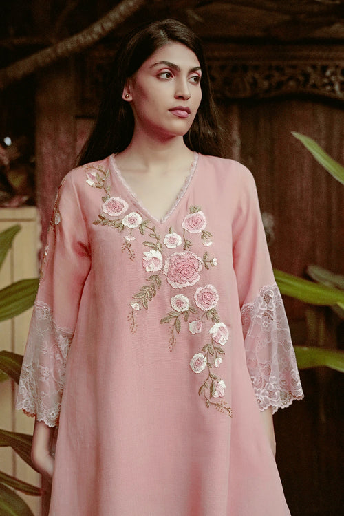 Whimsical Garden Rose Bud Fly Free Tunic Set