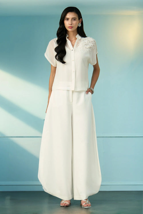White Camelia Co-ord Set