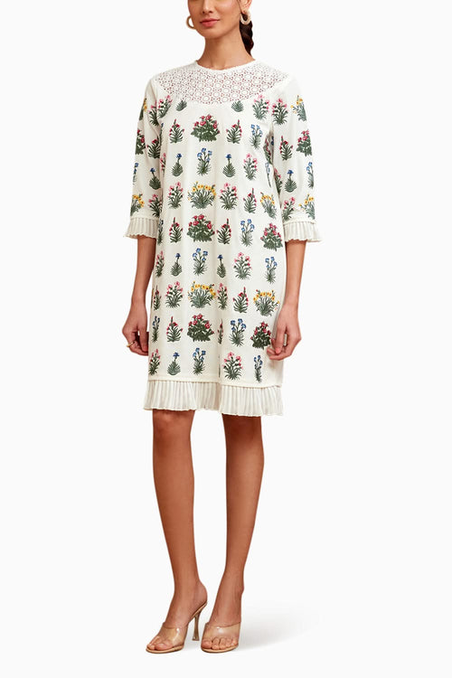White Full Bloom Dolce Dress