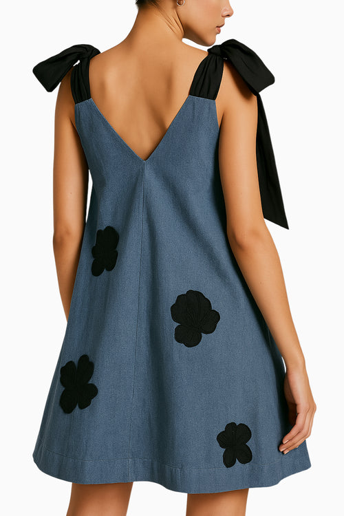 Indigo Bow Strap Dress