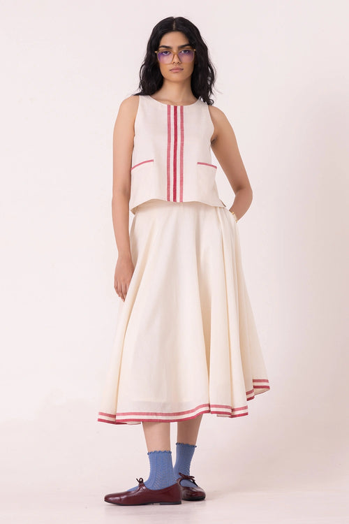 Medea Off White Handwoven Skirt