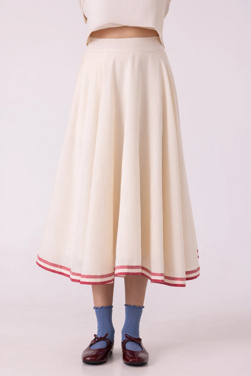 Medea Off White Handwoven Skirt