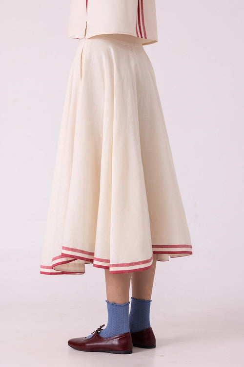 Medea Off White Handwoven Skirt