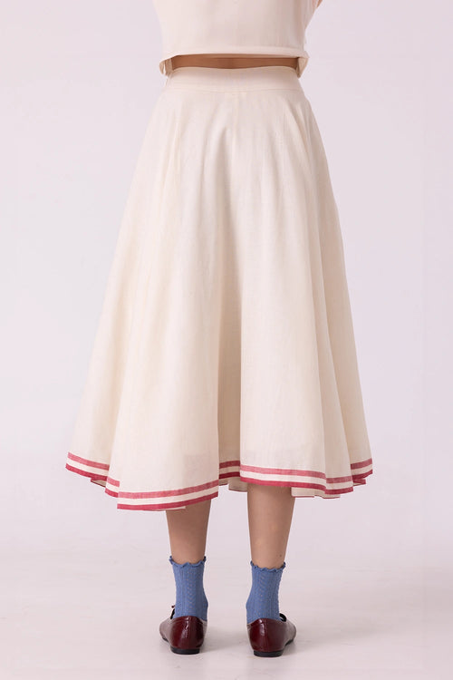 Medea Off White Handwoven Skirt