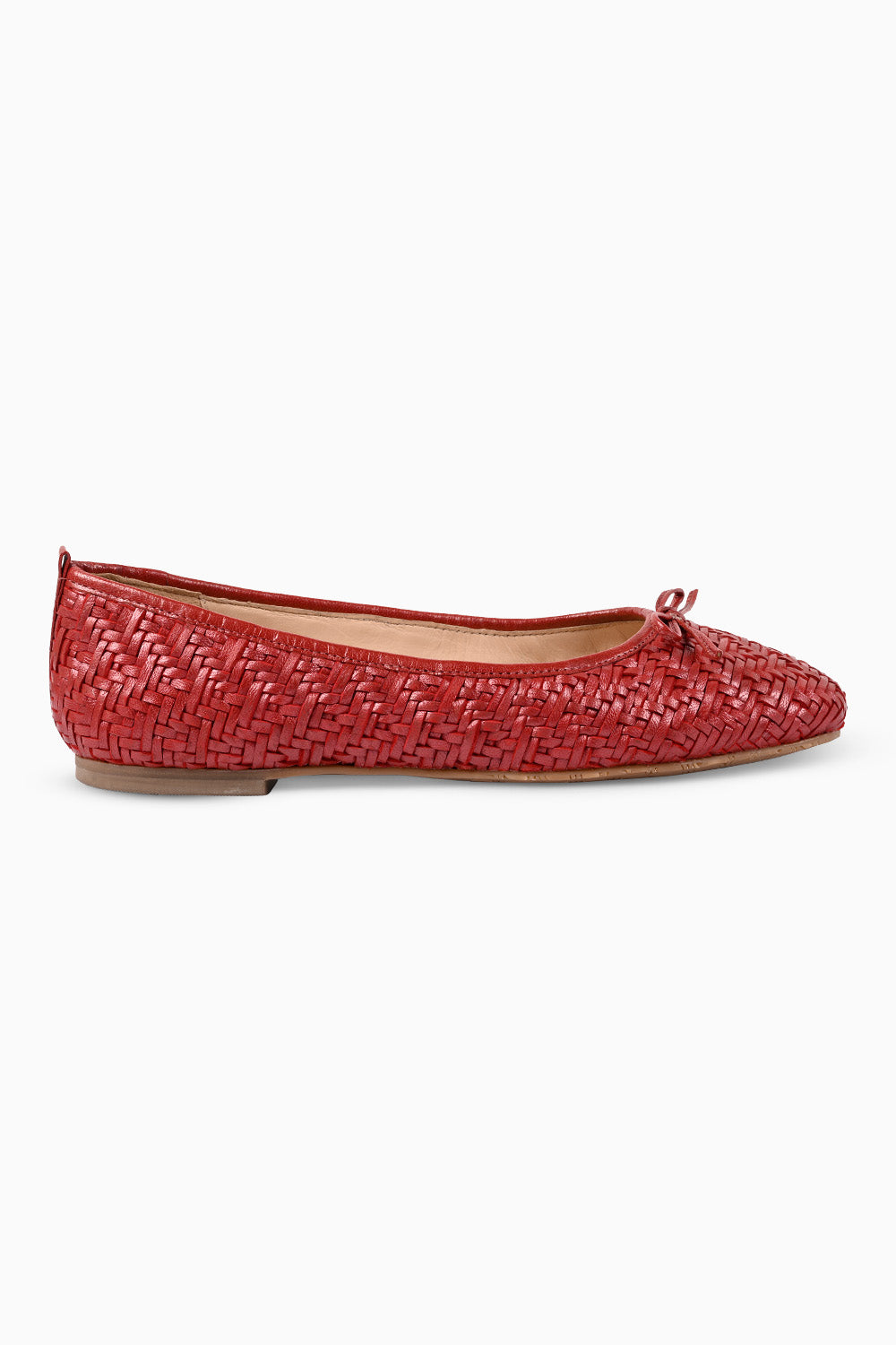 Yulia Red Woven Ballerinas