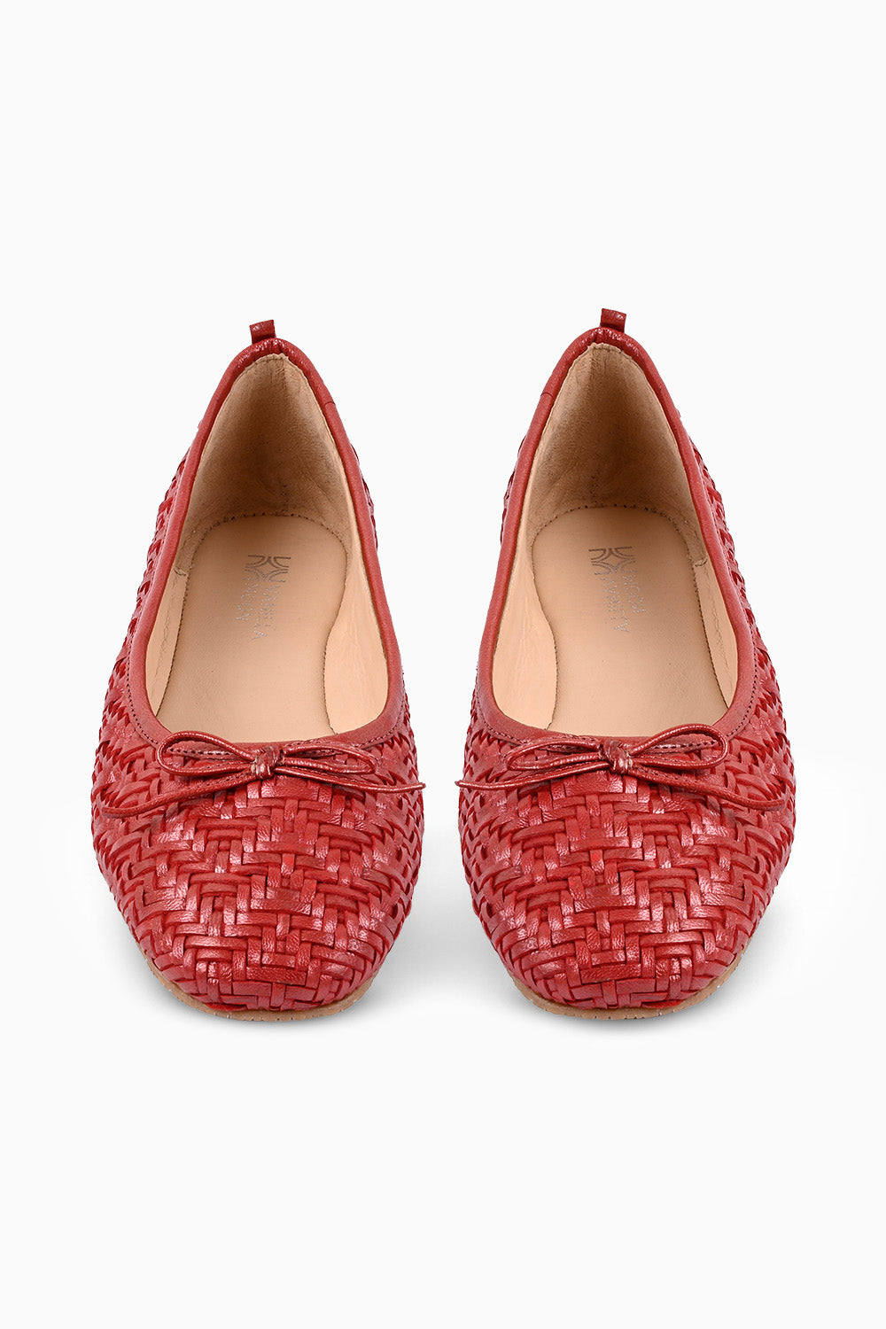 Yulia Red Woven Ballerinas