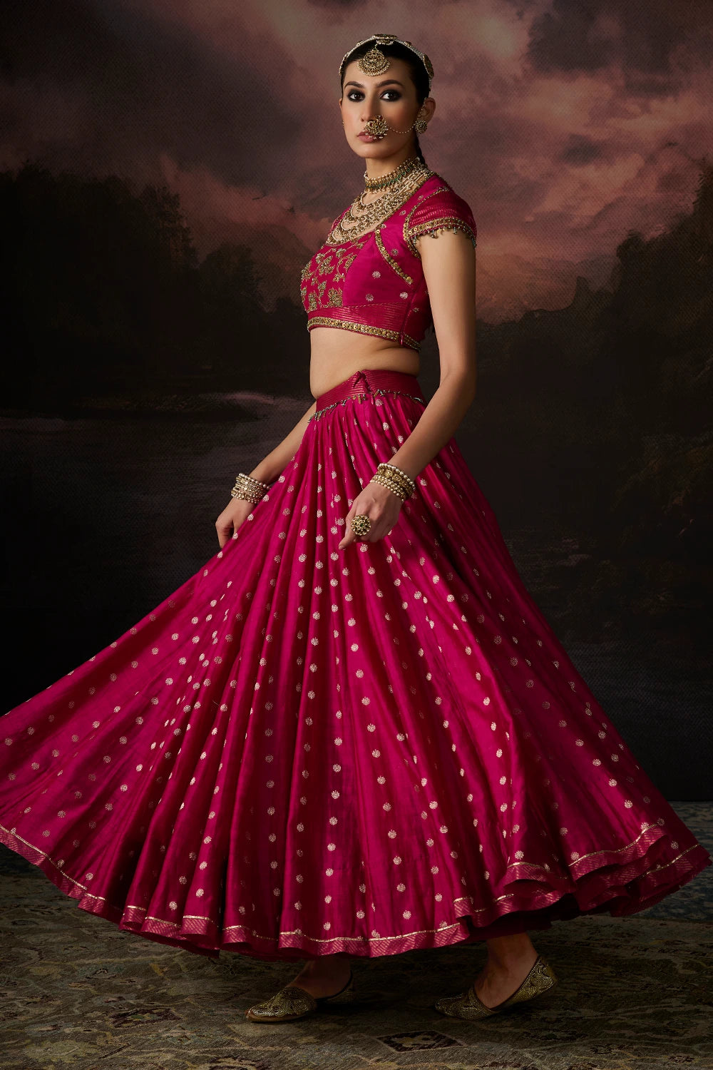 Zara Rani Pink Lehenga Set