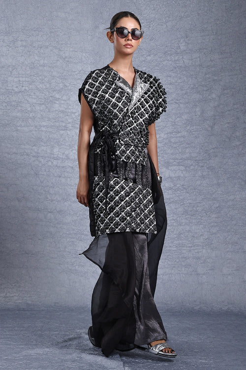 Zara Highlow Silver Wrap Dress
