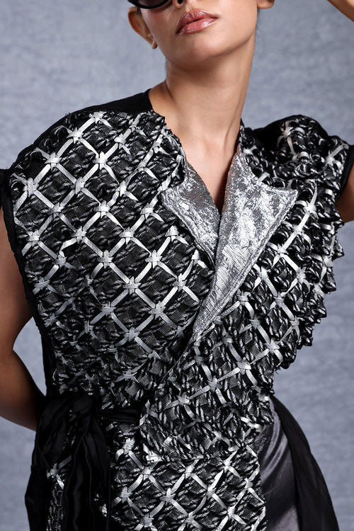 Zara Highlow Silver Wrap Dress
