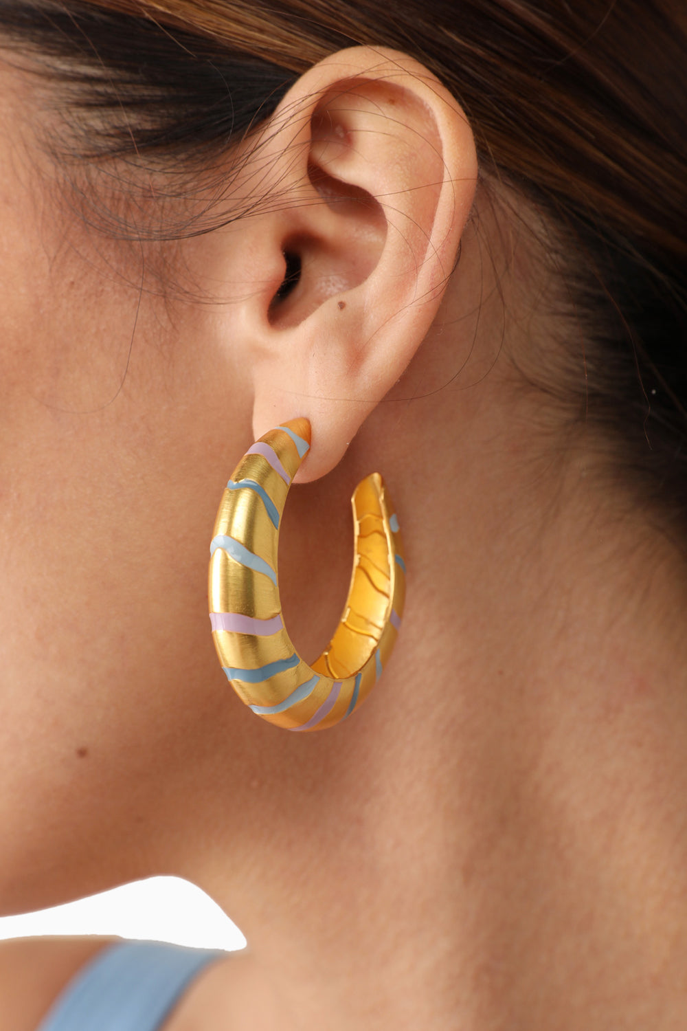 Blue Lucia Hoops