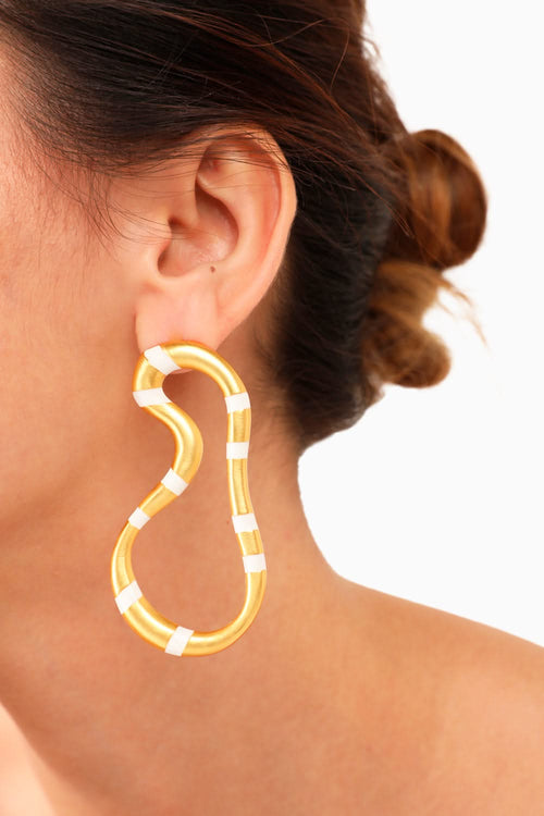White Leia Hoops