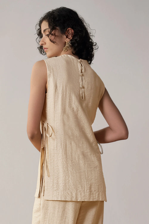 Origami Silk Linen Top