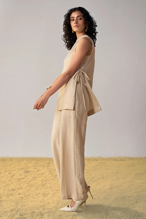 Silk Linen Straight Pant