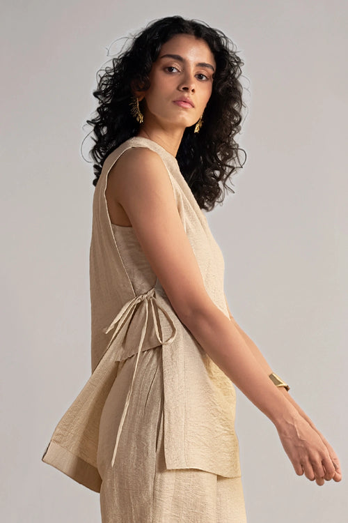 Origami Silk Linen Top