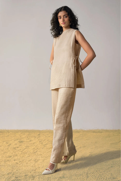 Silk Linen Straight Pant