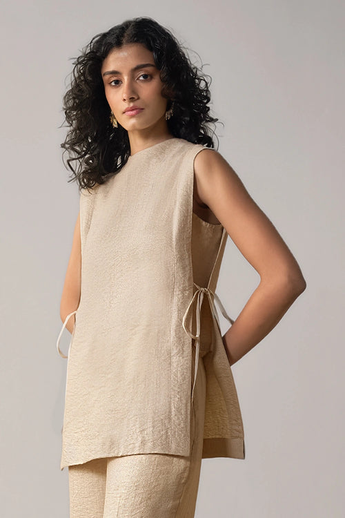 Origami Silk Linen Top